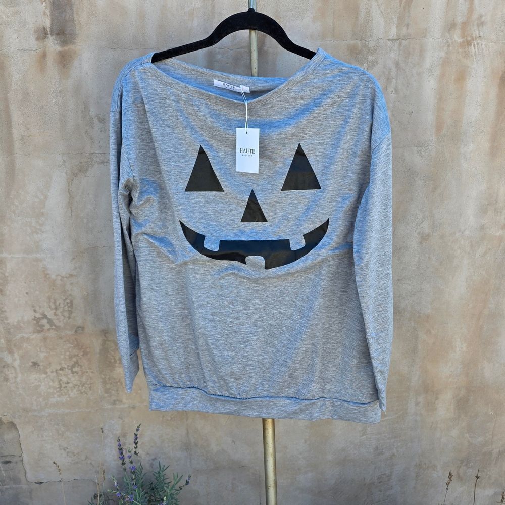 Haute Edition Hallaween Themed Top Long Sleeve Tee Material
